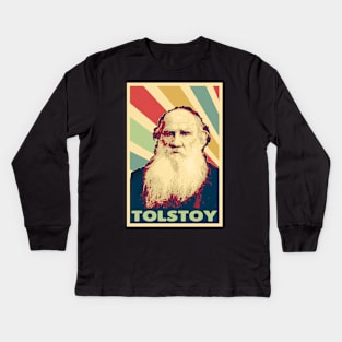 Leo Tolstoy Vintage Colors Kids Long Sleeve T-Shirt